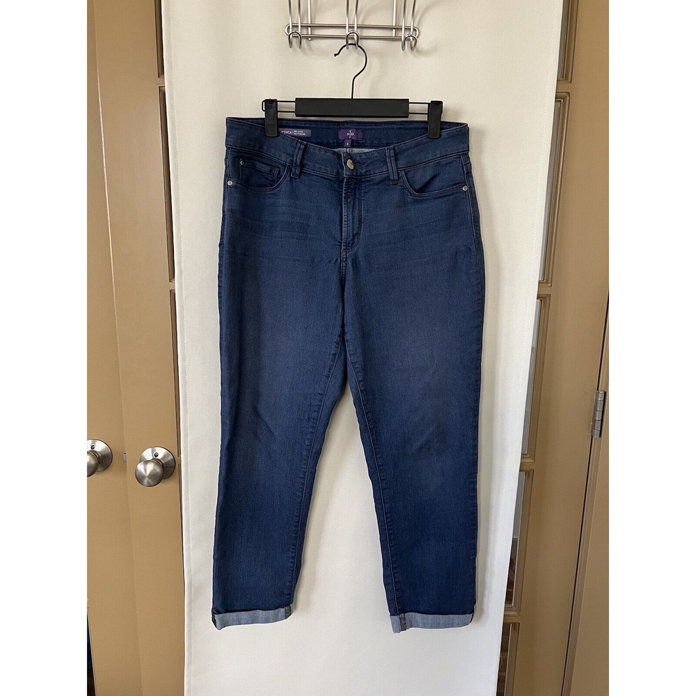 NYDJ Womens 8 Blue Jessica Relaxed Boyfriend Jeans